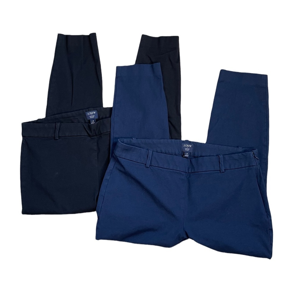 Bundle of 2 J. Crew Winnie Pant in Black and Navy Stretch Cotton 12